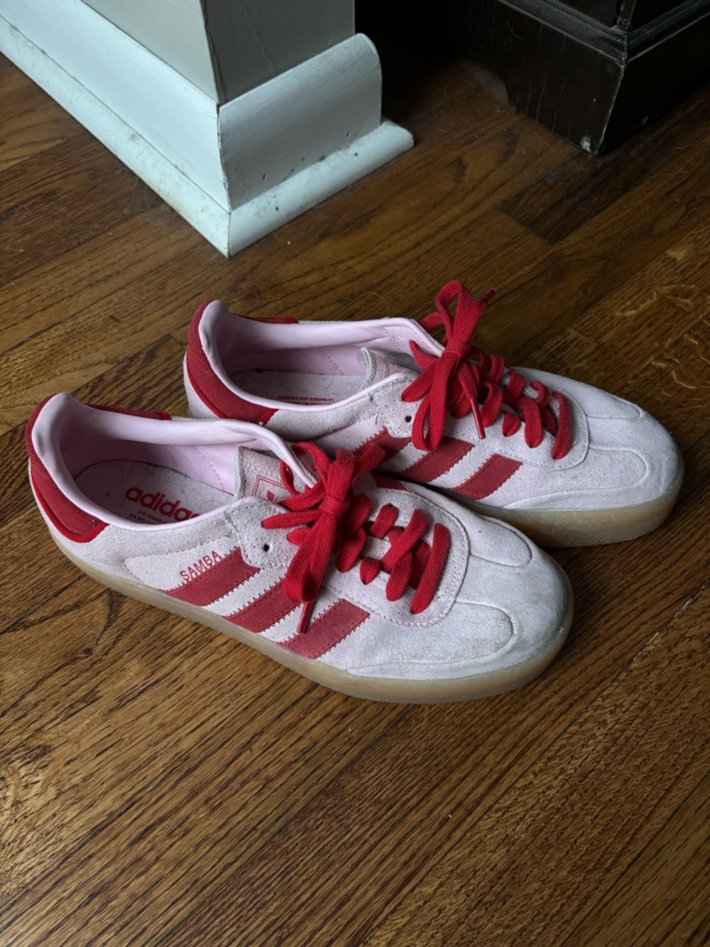 adidas Pink and Red Samba Style Sneakers